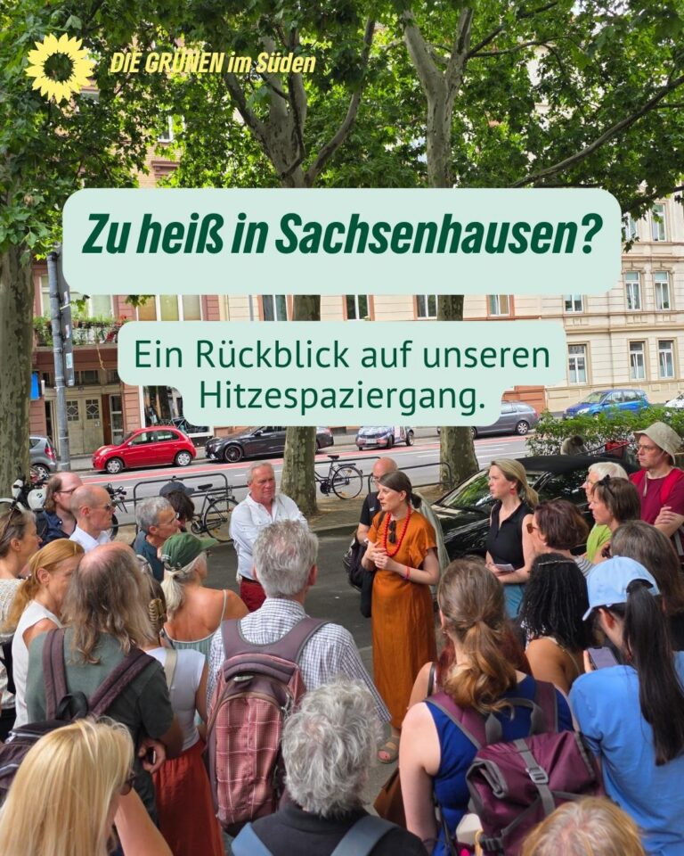 Hitzespaziergang in Sachsenhausen: Gemeinsam Ideen für einen klimaresilienten Stadtteil entwickeln